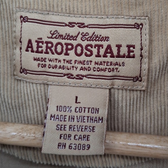 Aeropostale Limited Edition Corduroy Blazer Tan Khaki Size L Y2K Preppy Fall - Picture 6 of 10